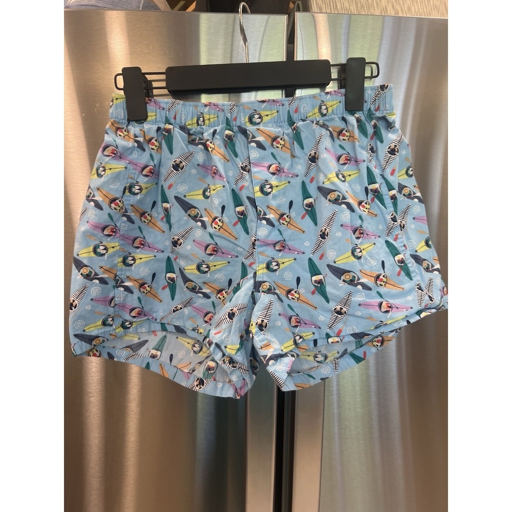 Banana Republic Lounge Shorts Women's Small Blue Kayak Print Elastic Waist